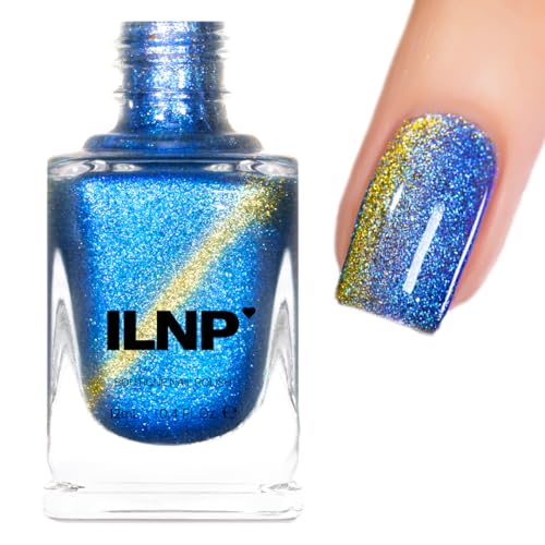 ILNP Alice - Blue to Gold Magnetic Shimmer Nail Polish - Vegan, Cruelty Free, Non Toxic
