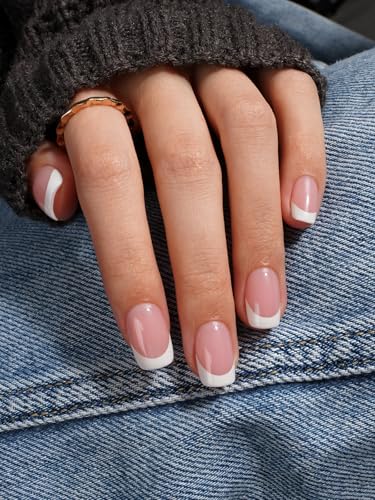 Canvalite Soft Gel French Tip Nails, 180 Pcs Extra Short Press on Nails for Women Flexible Pre-Painted White French Tip Gel Nails Nail Tips No File Need DIY Manicure Gifts for Women, Glue Not Included
