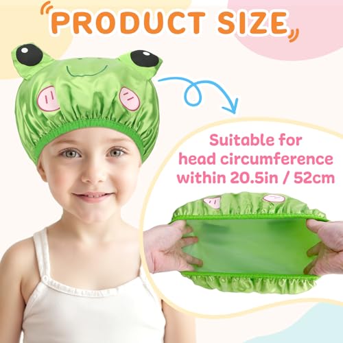 kilofly 4pc Fun Cute Animal Shower Caps for Kids Reusable Waterproof Bath Hat Set