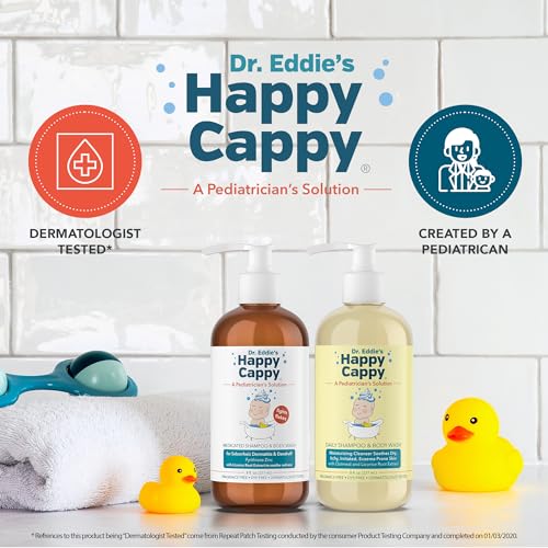 Happy Cappy Daily Medicated Shampoo and Body Wash Bundle - Baby Dandruff Shampoo for Cradle Cap and Seborrheic Dermatitis, Helps Redness, Dermatologist Tested, Fragrance-Free - 2 Pieces