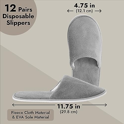 Juvale 12 Pairs Disposable Slippers for Guests, Bulk Pack for Hotel, Spa, Shoeless Home, (US Men Size 11, Women 12)