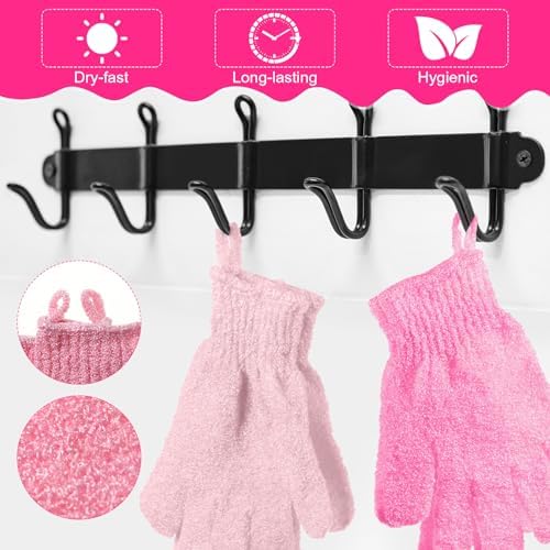 Cuffbow 90 Pcs Exfoliating Double Sided Bath Gloves with Hanging Loop Colorful Body Shower Gloves for Men Women Beauty Spa Massage Shower Clean Body Skin Bathing Scrubber Accessories (Pink Colors)