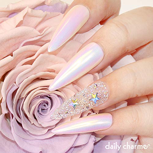 Daily Charme Chrome Effect No-Wipe Top Coat Gel Polish 15ml, High Gloss, Special Formula For Smooth Glazed Mirror Chrome Finish Long Lasting, Soak Off, Home DIY/Nail Art Salon Manicure