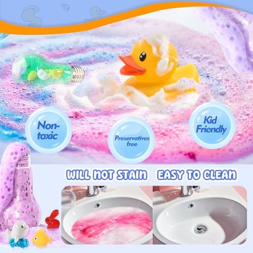 Kids Bath Bombs Potions with Surprise Inside: 6 Pack Organic BathBombs with 12 Mini Toys Easter Gift Set Rich in Natural Essential Oils, Fun Science Toddler Bath Bombs Fizzies for Dry Skin Moisturize