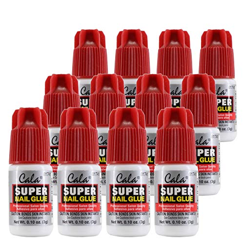 Cala Super Nail Glue Professional Salon Quality | Quick and Strong Nail Liquid Adhesive (12 Bottles)