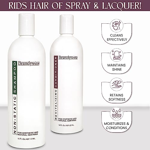 Brandywine Non Static Shampoo & Revitalizing Conditioner 16 Ounce, Value Pack Bundle 2 items
