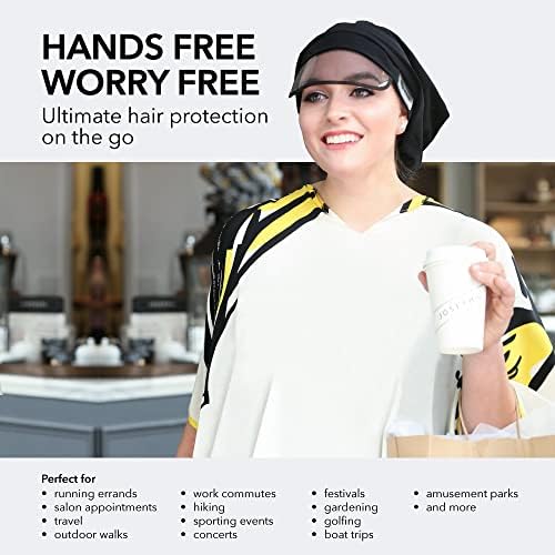 Hairbrella 100% Waterproof Rain Hats for Women, Satin Lined Caps, Full Hair Coverage, Packable Travel Accessory