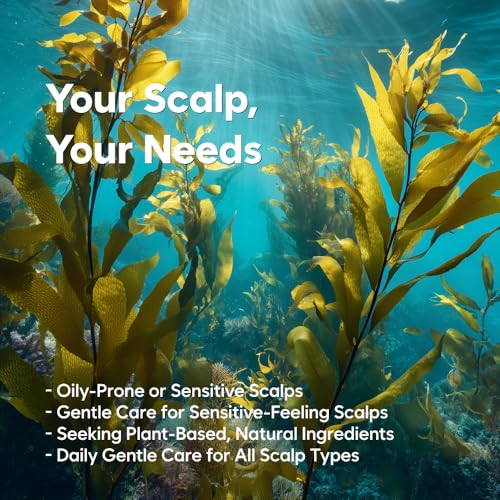 Conditioning Kelp Shampoo 16.9 fl.oz / 500ml, Balancing & Soothing Cleanser with Laminaria Japonica & Mung Bean, For Sensitive, Itchy Scalp & Dry Hair, Sulfate-Free, Korean Haircare