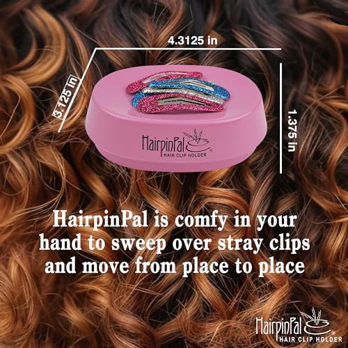 HairpinPal Magnetic Bobby Pin Holder - Easy Hair Clip and Pin Collector - Manage Hair Clips - Barrettes - Bobbi Pins - Keeps Rooms Tidy - Ideal for Travel - Raspberry Mauve - Made in the USA