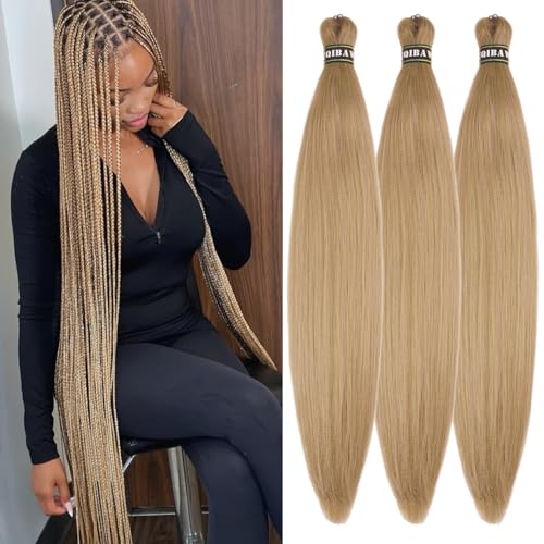 Brown Blonde Braiding Hair Pre stretched Box Braiding Hair Extensions Feed in Braids