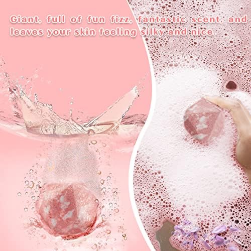 Huge D20 Bath Bombs with Full Surprise Set of Polyhedral Dice Inside, D&D Inspired Dragon Blood Bath Bomb 11oz with Gift Box - Perfect for Dungeon Master, Player and Tabletop RPG Nerd