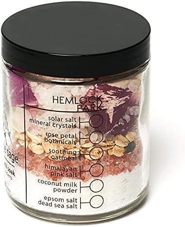 Hemlock Park Blood Orange Sage Coconut Milk Bath Soak | Organic Coconut Milk, Botanicals, Dead Sea, Epsom, and Himalayan Pink Mineral Salts | 9.5 oz Jar