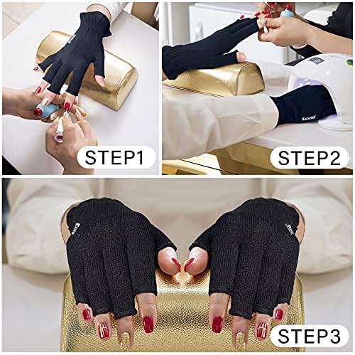 GSAFEME Cotton Gloves Eczema - Fingerless Touchscreen Moisturizing Gloves for Dry Hand Sleeping - Cotton Gloves for Men and Women, Black S/M 3 Pairs