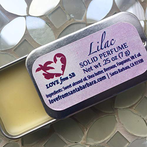 Compact Personal Lilac Solid Perfume | Luxurious Artisan Spa Gift for Her | Convenient, fits in your purse or travel bag | Lilac Perfume