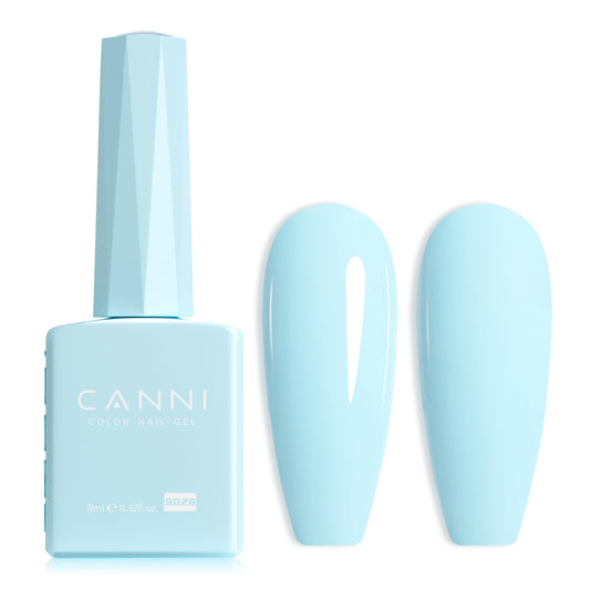 CANNI Pastel Blue Gel Nail Polish, 1Pcs Light Blue Gel Polish Baby Blue Color Nail Polish Gel High Gloss Soak Off U V Gel Nail French Nail Manicure Salon DIY