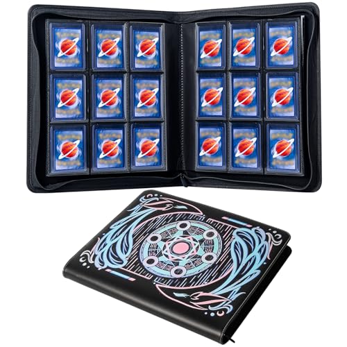 Jravkfi Toploader Binder, Holds 252 Toploaders, 9-Pocket Top Loader Binder Album Ringless Double-Sided Pockets for 3" x 4" Rigid Trading Cards Holders or Sports Cards