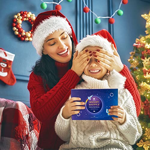 Kids Bath Bombs for Boys, 2 Extra Large Space Shuttle & Rocket Bath Bombs for Kids Bubble Bath, Handmade Rainbow Bath Bomb Gift Set, 1/2/3 Year Old Boy Birthday Gifts for Men Gifts Under 10