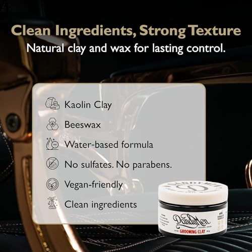 Grooming Clay – Strong Hold, Natural Matte Finish, and Flexible Styling with Kaolin Clay & Beeswax – Tobacco Vanilla Scent – 3.4 oz (1-pack)