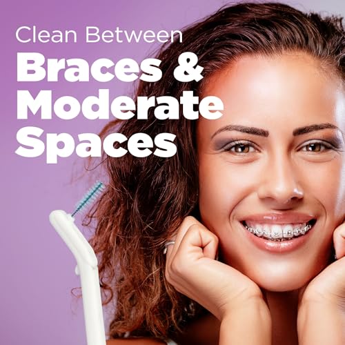 GUM Proxabrush Go-Betweens Refills - Moderate - Compatible with GUM Permanent Handle - Reusable Interdental Brushes - Soft Bristled Dental Picks, 8ct(6pk)