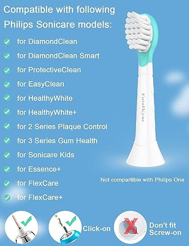 Kids Replacement Heads for Philips Sonicare: 3+ Years Old Children Soft Electric Toothbrush Compact Child Brush Head for Boys Girls, Pink & Blue 8 Pack