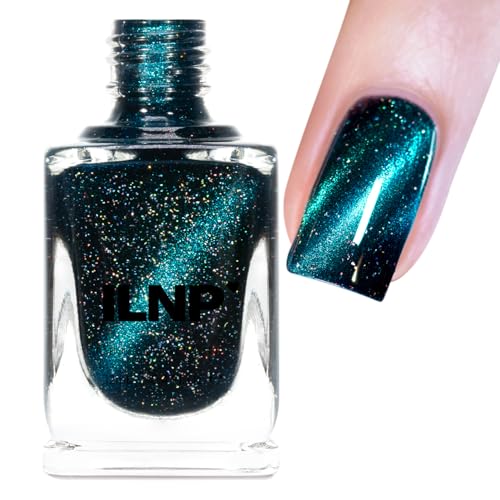 ILNP VIP - Black-Based Teal Magnetic Holographic Nail Polish