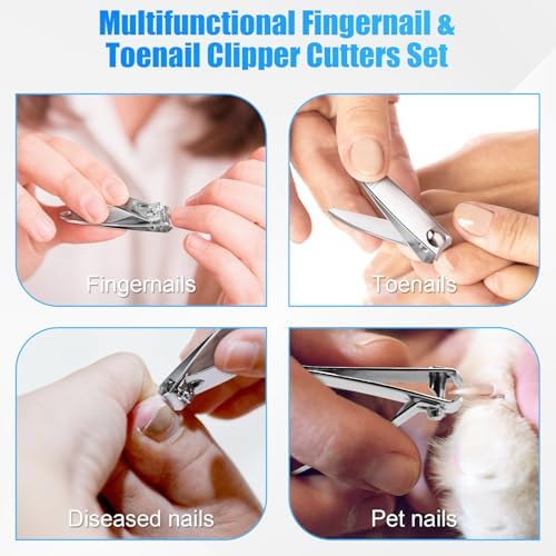 HOFASON 100 Pcs Nail Clippers Bulk for Men Women Adult, Professional Stainless Steel Fingernail & Toe Nail Clipper Cutter Set Travel Manicure Pedicure Trimmer Kit Gift for Homeless Supplies