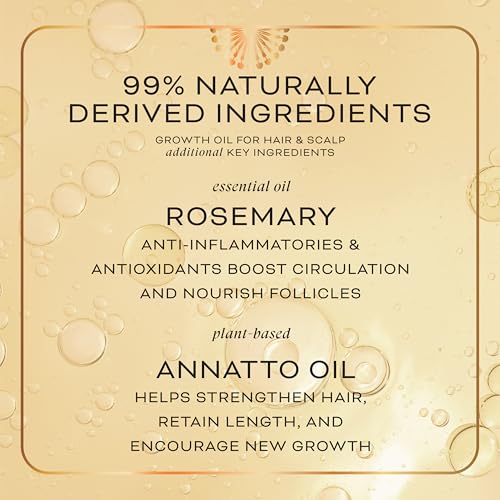 Cheribe Growth Oil For Hair + Scalp, 100% Chebe Complex + Rosemary Nourishes Roots, Soothes Dry Scalp & Boosts Growth, Lightweight Oil For All Textures 2A-4C & Porosities, Sulfate Free, 2.5 fl oz