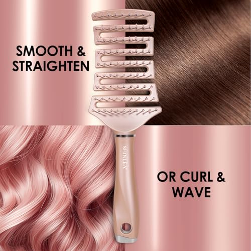 Curved Detangling Hair Brush, Vented Detangler Brush Faster Blow Drying, Wet Hair Brushes for Women, All Hair Types Wet Dry Curly Thick