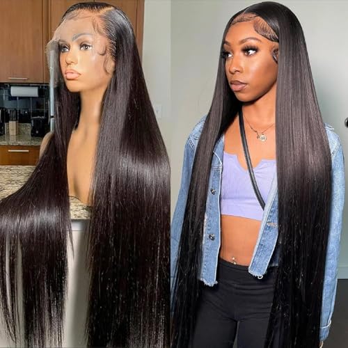 30 Inch 13x6 Lace Front Wigs Human Hair 180 Density Straight Human Hair Wigs Pre Plucked 13x6 HD Frontal Lace Straight Glueless Wigs Human Hair For Women