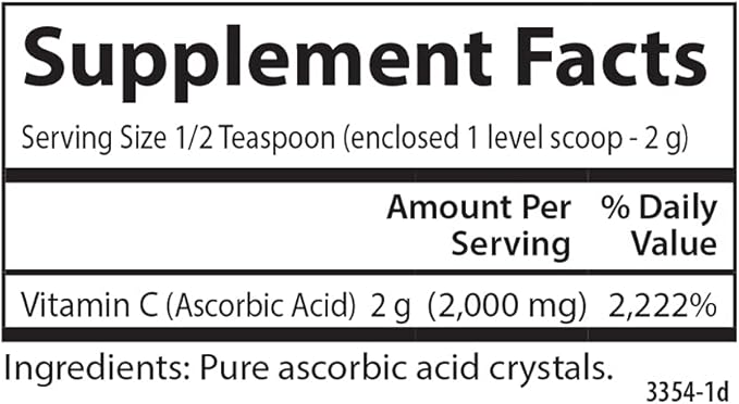 Carlson Vitamin C Crystals 2,000 mg, Non-GMO, Lemon, 35 oz