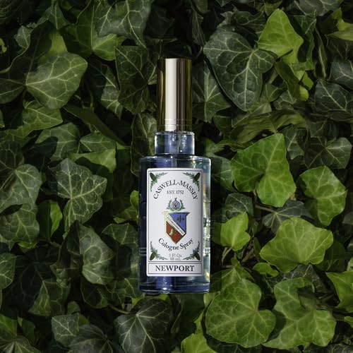 Caswell-Massey Newport Cologne Spray, Seaside Cologne with Mandarin, Balsam & Cedarwood, Fragrance for Men, Made in USA, 0.25 Oz