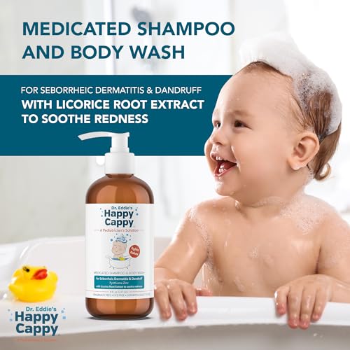 Happy Cappy Daily Medicated Shampoo and Body Wash Bundle - Baby Dandruff Shampoo for Cradle Cap and Seborrheic Dermatitis, Helps Redness, Dermatologist Tested, Fragrance-Free - 2 Pieces