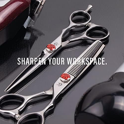 Katana Classic Professional 6.5" Shear Set by Tokko Shears, Premium 440C Japanese Steel Regular and Thinning Scissors for Barbers and Salon Professionals