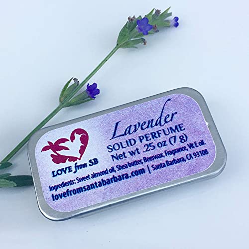 Compact Personal Lavender Solid Perfume | Luxurious Artisan Spa Gift for Her | Convenient, fits in your purse or travel bag | Lavender Perfume