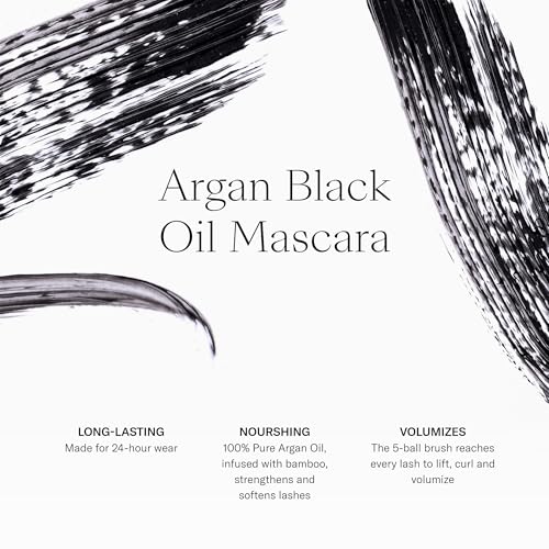 Josie Maran Eye Love Lip Gloss & Mascara Gift Set - Lip Plumper Infused with Argan Oil, Hyaluronic Acid for Sheer, Radiant Color & Lengthening Black Mascara - Vegan Makeup (2 Count)