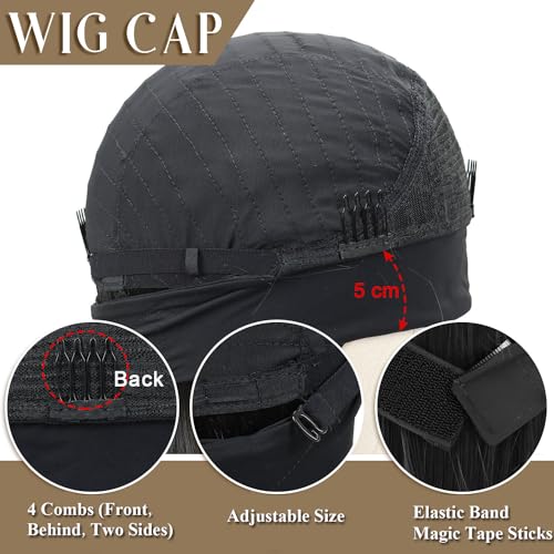 Colorful Queen Glueless Headband Wig Long Black Body Wave Headband Wigs for Black Women Synthetic Natural Looking Wavy Wig Heat Resistant 180% Density (26inch, 1B#)