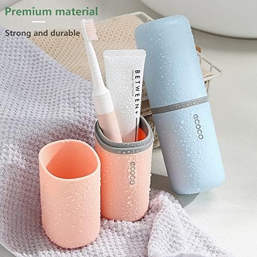2PCS Toothbrush Travel Case,Multi-Function Portable Toothbrush Cove,Dustproof Toothbrush Holder,Suitable for Business Camping Travel or Daily Use(White + Gray)