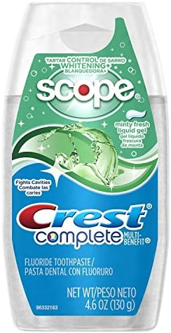 Crest Complete Tartar Control Whitening Plus Scope Liquid Gel - Minty Fresh 4.6 Ounces (Pack of 3)