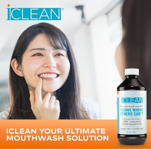 iCLEAN Mouthwash - Fluoride & Alcohol-Free Rinse | Harness The Power of Iodine | Molecular Iodine Mouth Rinse for Clean Oral Care | Gargle for Bad Breath & Oral Wellness | Cleans Where Others Can't