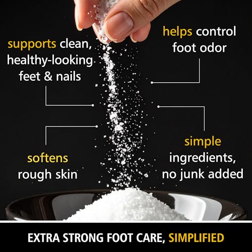 Heavy Duty Tea Tree Oil Foot Soak - Epsom Salt for Soaking for Odor & Footbath to Soften Calluses - Athletes Foot - Nail Discoloration - Relaxing Pedicure Soak - Dry Skin & Rough Heels - 16oz