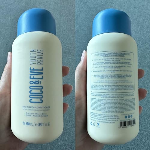 Coco & Eve Pro Youth Shampoo & Conditioner. For Strength, Shine, Volume and Healthy Scalp. With Honey, Retinol, Prebiotics. (9.47 fl oz / 280 ml)