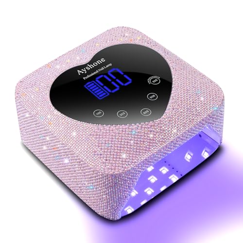 Cordless UV LED Nail Lamp,72W Rechargeable Nail Dryer Gel Polish Light with Large LCD Display,Rechargeable Nail Curing Lamp for Salon & Home (Pearl Pink)