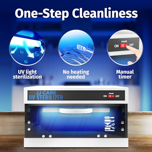 JJ CARE UV Sanitizer Cabinet – 8L Capacity, Manual Timer, Professional Tabletop UV Sanitizer Cabinet for Salon, Spa, Office & Home Use, 99% Sanitization Efficiency