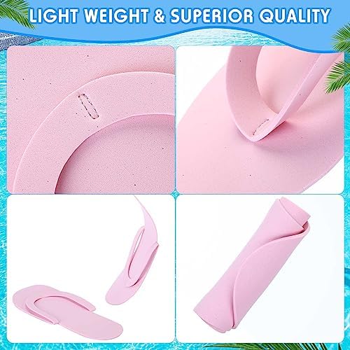 JenPen 60 Pairs Disposable Pedicure Slippers Foam Flip Flops Disposable Flip Flops Multi Color Foldable Pedicure Slippers for Guests Salon Spa Hotel Women