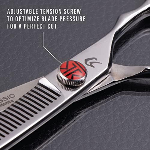 Katana Classic Professional 6.5" Shear Set by Tokko Shears, Premium 440C Japanese Steel Regular and Thinning Scissors for Barbers and Salon Professionals