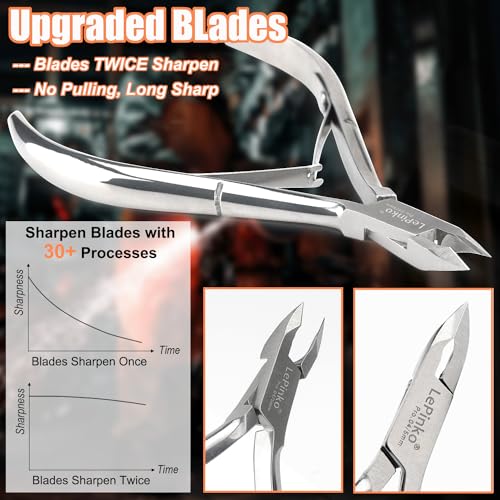 LePinko 4 Packs Upgraded Cuticle Trimmer kit, Sharp Dead Skin Clipper, Labor-saving Cuticula Remover for Fingernail Toenail, Manicure Pedicure Tool for Women Men, 5mm Jaw