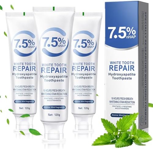 Hydroxyapatite Toothpastes for Enamel Protection and Tooth Strengthening, Gentle Mint, Safe for Sensitive Teeth, Daily Oral Care for Fresh Breath & Oral Health (3)
