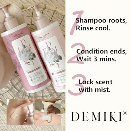 Japanese Shampoo and Conditioner Set for Women,Sulfate Free Shampoo for Oily Hair,Paraben Free,Dye Free,Organic Rose Scent,Clarifying Shampoo Moisturizing and Refreshing Natural Hair Care,32oz