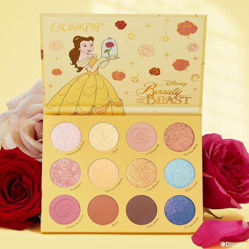 ColourPop x Beauty and the Beast Eyeshadow Palette - Neutral Makeup Palette with Metallic, Matte, Glitter & Matte Sparkle Finishes - Buildable, Blendable & High-Pigment Formula (0.5 oz)