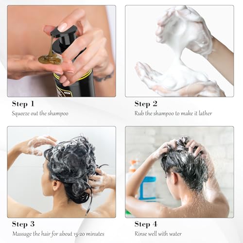 Dark Brown Hair Dye Shampoo 3 in 1, Hair Color Shampoo for Cover Grey Hair, Herbal Ingredient for Men and Women (Dark Brown)